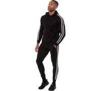 Enzo | Mens Pullover Tape Hoodie Tracksuit Set - Black / M