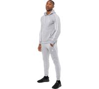 Enzo | Mens Pullover Tape Hoodie Tracksuit Set - Grey / 2XL