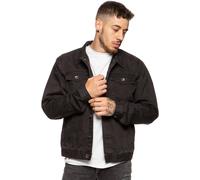 Enzo Men's Regular Fit Denim Jacket in Black | Size: 2XL Enzo Black 2XL