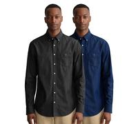 Enzo | Mens Regular Fit Denim Shirt 2 Pack - Blk/Indigo / 2XL