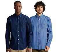 Enzo | Mens Regular Fit Denim Shirt 2 Pack - Light Indigo/Indigo / 2XL