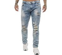 Enzo Mens Skinny Jeans Ripped Stretch Denim Slim Fit Trousers Pants All UK Sizes