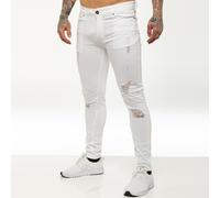 Enzo Mens Skinny Stretch Jeans Ripped Denim Trouser Pants All UK Waists Sizes