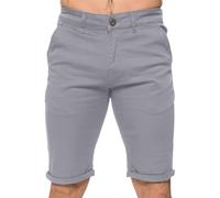 Enzo Men's Slim Fit Stretch Chino Shorts in Light Grey | Size: 34R Enzo Light Grey 34R