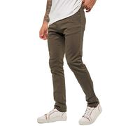 Enzo | Mens Slim Fit Stretch Chino Trousers - Brown / 30W / Regular (32")