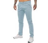Enzo | Mens Slim Fit Stretch Chino Trousers - Sky Blue / 28W / Regular (32")