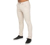 Enzo | Mens Slim Fit Stretch Chino Trousers - Stone / 34W / Short (30")