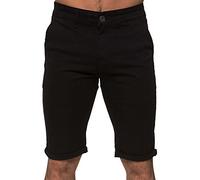Enzo Mens Slim Fit Stretch Cotton Chino Summer Shorts Black Blue Red Grey, BNWT 44 X Regular Leg Black