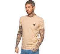 Enzo Mens Slim Fit Stretch Muscle T-Shirt - Beige / XL