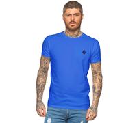 Enzo Mens Slim Fit Stretch Muscle T-Shirt - Blue / S