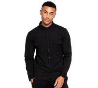 Enzo Men's Smart Stretch Overshirt in Black | Size: Medium Enzo Black M