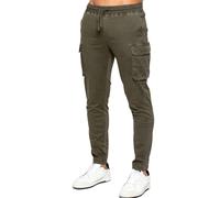 Enzo Men's Stretch Cargo Trousers in Khaki | Size: XL Enzo Khaki XL