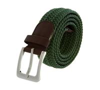 Enzo | Mens Stretchy Braided Belt - Green / L