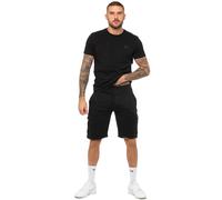 Enzo | Mens T-Shirt Tracksuit Set With Shorts - Black / 2XL