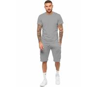 Enzo | Mens T-Shirt Tracksuit Set With Shorts - Grey / 2XL