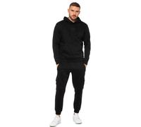 Enzo Mens Tracksuit Pullover Fleece Winter Hoodie & Cargo Jogger Set