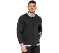 Enzo Men's Varsity Bomber Jacket in Black | Size: Medium Enzo Black M