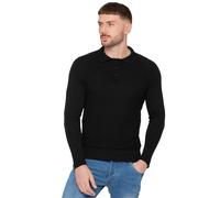 Enzo Men's Waffle Knit Jumper in Black | Size: XL Enzo Black XL