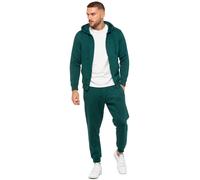 Enzo | Mens Zip Hoodie Tracksuit Set - Green / L