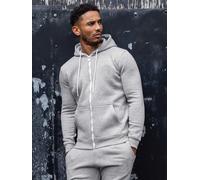 Enzo Mens Hoodies Zip Up Hooded Fleece Hoody Coat Winter Warm Jacket Track Top Grey M
