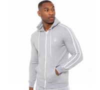 Enzo Mens Zip Up Hoodie Fleece Hoody Top Plain Stripe Casual Hooded Sweat Jacket