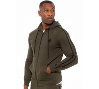 Enzo Men's Zip Up Tape Hoodie in Khaki | Size: 2XL Enzo Khaki 2XL