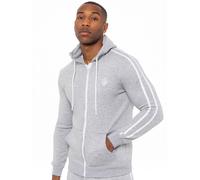 (Grey, S) Enzo Mens Zip Up Hoodie Hoody Top