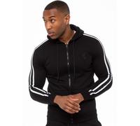 (Black, XL) Enzo Mens Zip Up Hoodie Hoody Top