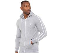 Enzo Men's Zip Up Tape Hoodie in Grey | Size: Medium Enzo Grey M