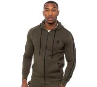 Enzo Men's Zip Up Tape Hoodie in Khaki | Size: Small Enzo Khaki S