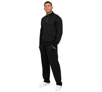 Enzo Milano | Men’s Half Zip Sweatshirt Tracksuit - Black / 2XL