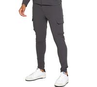 Enzo Milano | Mens Cargo Pocket Trousers - Grey / 2XL