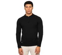 Enzo Milano | Mens Half Zip Polo Jumper - Black / 2XL