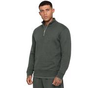 Enzo Milano | Mens Half Zip Sweatshirt - Smoke Green / L