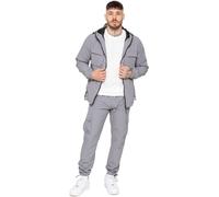 Enzo Milano | Mens Poly Cargo Tracksuit Set - Grey / M