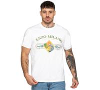 Enzo Milano | Mens Surf Club Print T-Shirt - White / M