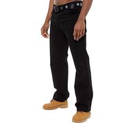 ENZO New Mens Classic Straight Fit Basic Denim Jeans Pants Waist Sizes 28-48 (32W x 30L, Black)