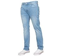 Enzo New Mens Designer Stretch Skinny Slim Blue Denim Jeans All Waist Sizes Light Stonewash 32 W X 30L