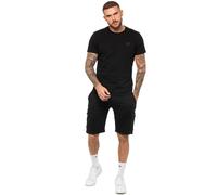 Enzo Tracksuit Set Mens Crew Neck Tee Cargo Fleece Shorts Casual Summer Outfit