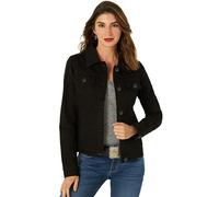 Enzo | Womens Classic Denim Jacket - Black / 2XL