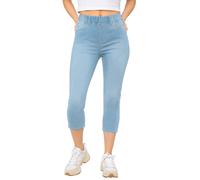 Enzo Womens Cropped Jeans Ladies Stretch Elasticated Denim Jeggings Casual Capri