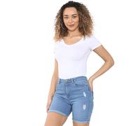 Enzo Womens Shorts Denim Ripped Cotton Stretch Ladies Summer Beach Hot Pants UK
