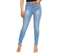 Enzo | Womens Skinny Stretch Denim Jeans - Light Stonewash / 10