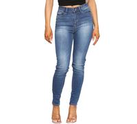 Enzo | Womens Skinny Stretch Denim Jeans - Mid Stonewash / 14