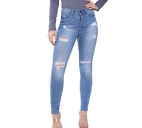 Enzo Women's Skinny Stretch Ripped Denim Jeans in Light Blue | Size: 18R Enzo Light Blue 18R