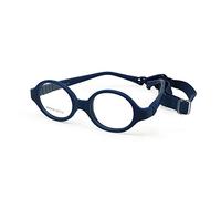 EnzoDate Baby Glasses Size 37 No Screw Safe Bendable with Strap, Flexible Optical Children Round Frame with Regular Lenses, Kids Eyeglasses & Cord (navy)