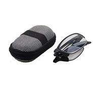 EnzoDate Mini Folding Reading Glasses with Case Foldable Pocket Reader, Black +2.5