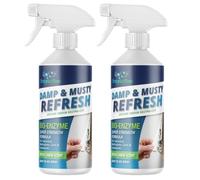 EnzyActive Damp & Musty Refresh Odour Neutraliser Spray - Bio-Enzyme, Fresh Linen Scent - Eliminates Musty Smells from Damp, Mould & Mildew Caravans, Cars, Bathrooms & Cupboards 500 ml Spray(2)