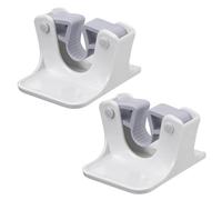 Enzyluxe 2 Pack Mop & Broom Holder,Brush Holder,Broom Holder Wall Mounted Gripper - Brush Holder Hanger Self Adhesive - Perfect to Use on Cupboards, Bathroom, Sheds and Garage(COLOUR:White)