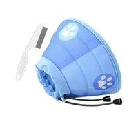 Enzyluxe Cat Collar with a Lice Comb, Adjustable Cat Collar, Recovery Collar, Soft Collar Cone After Surgery and Injuries for Puppies, Small Dogs and Cats (Blue, 8.46-12.01 x 5.51inch)
